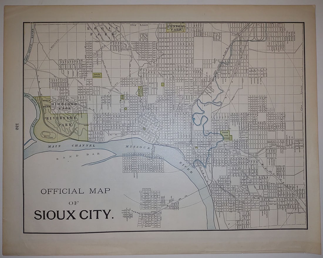 Official Map of Sioux City.: Publication Date:1898 Title:Official Map of Sioux City.,li>Cartographer:CRAM, GEO. F. Publisher:GEO. F. CRAM Brief Description:From Cram's Universal Atlas, Geographical, astronomical and
