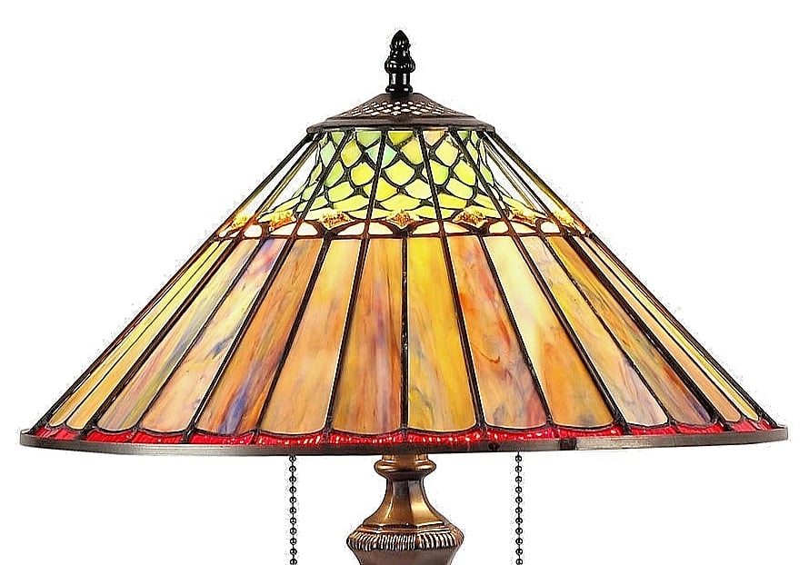 21.5" Vintage Style Stained Glass Table Lamp - 3