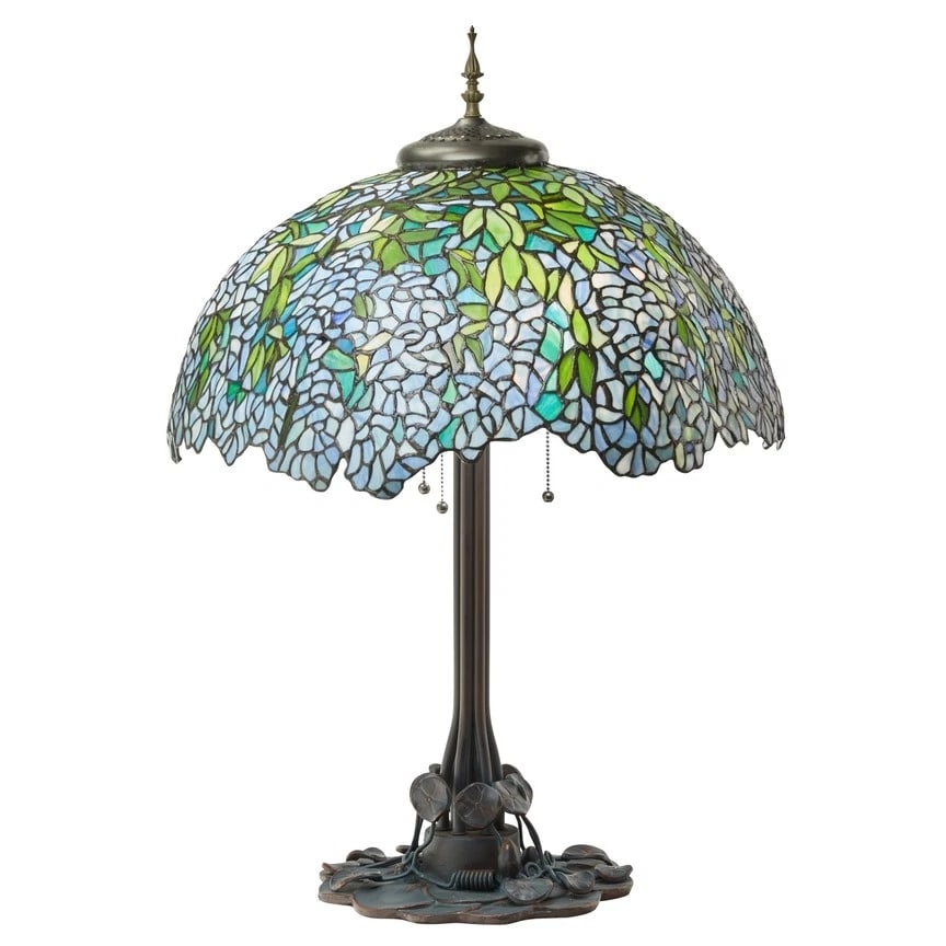 32"H Wisteria Tiffany-Style Stained Glass Table Lamp - 2