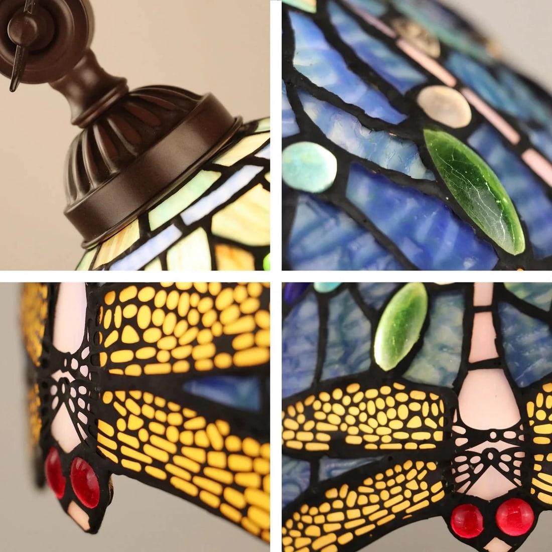 61.9" Stained Glass Dragonfly Floor Reading Lamp - 5