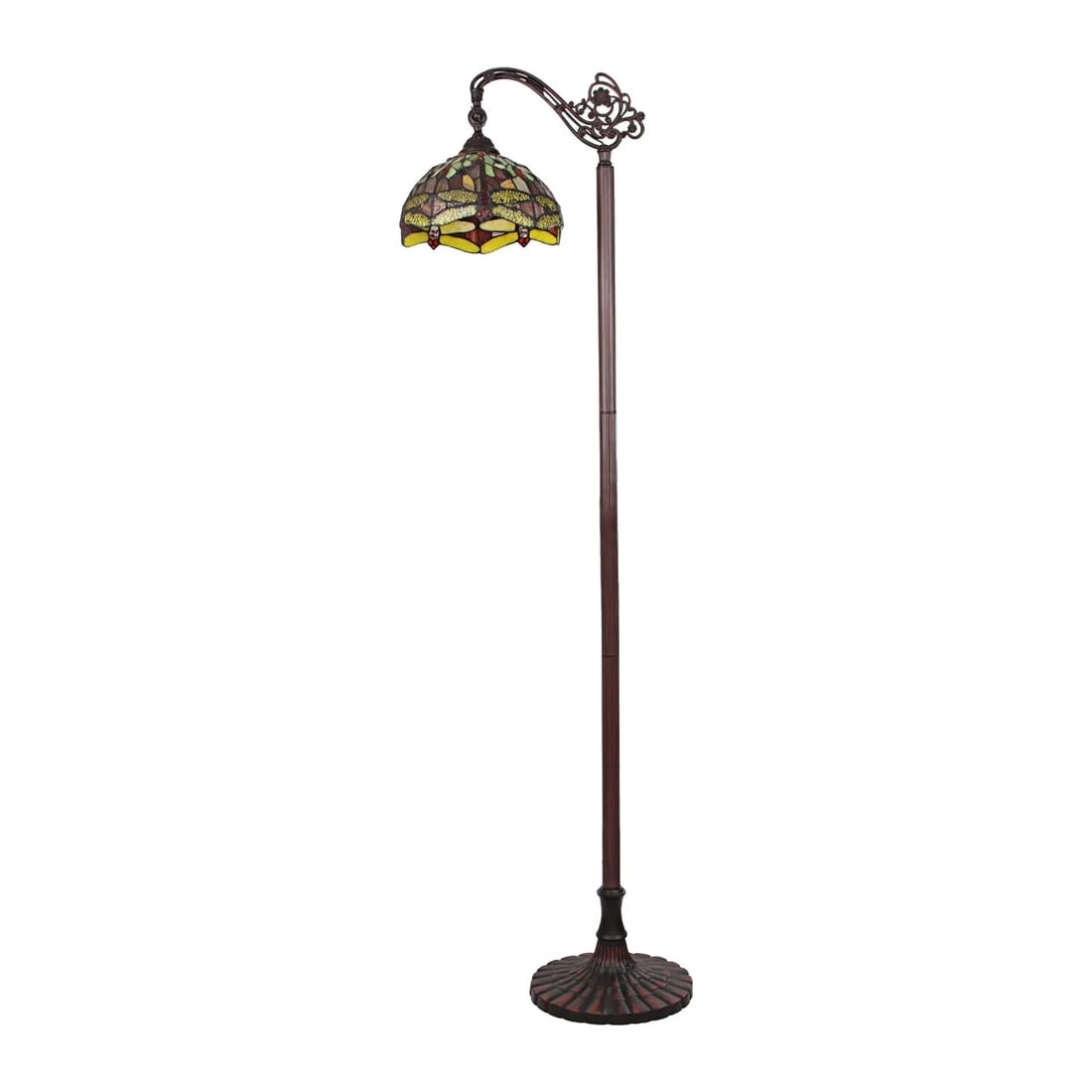 64.37" Stained Glass Dragonfly Floor Reading Lamp - 2