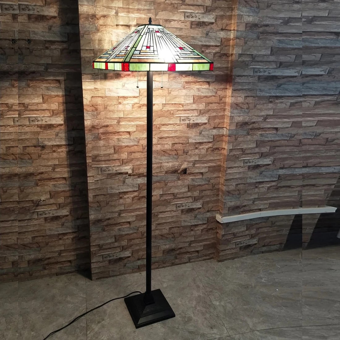 65.6" Stained Glass Mission Floor Lamp - 5