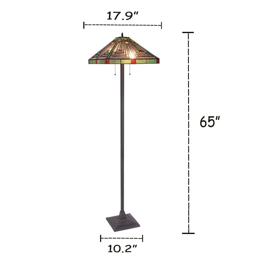 65.6" Stained Glass Mission Floor Lamp - 6