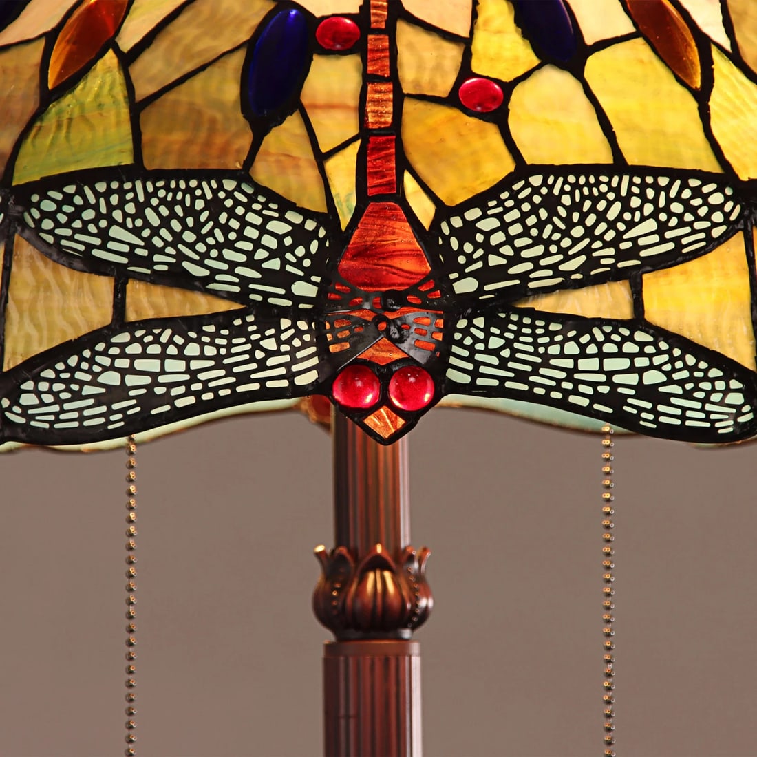 65.1" Stained Glass Dragonfly Floor Lamp - 3