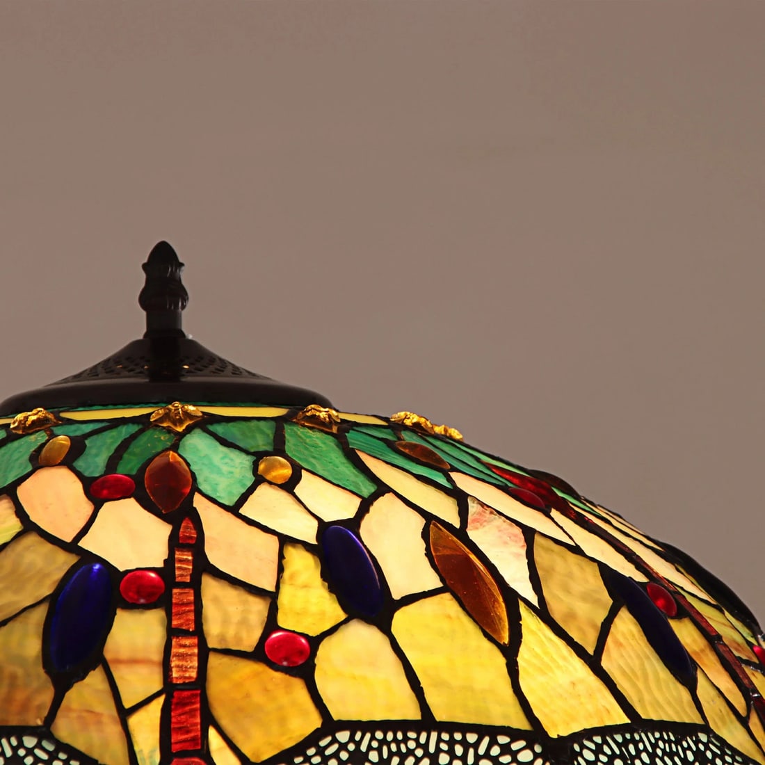 65.1" Stained Glass Dragonfly Floor Lamp - 4