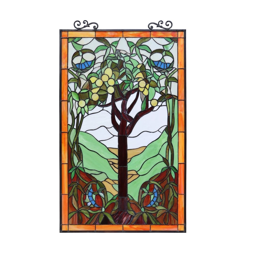 31.8" Tree Of Life Stained Glass Window Hanging Panel Suncatcher - 2