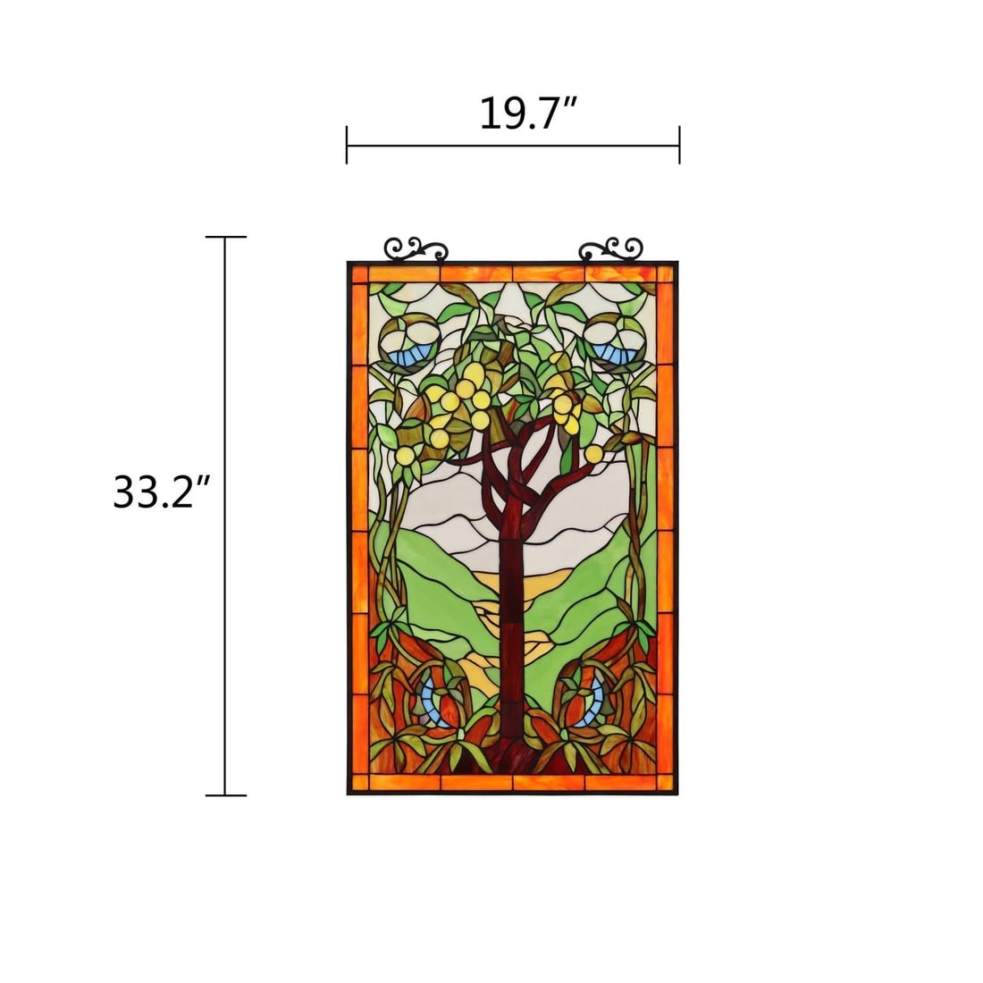 31.8" Tree Of Life Stained Glass Window Hanging Panel Suncatcher - 7