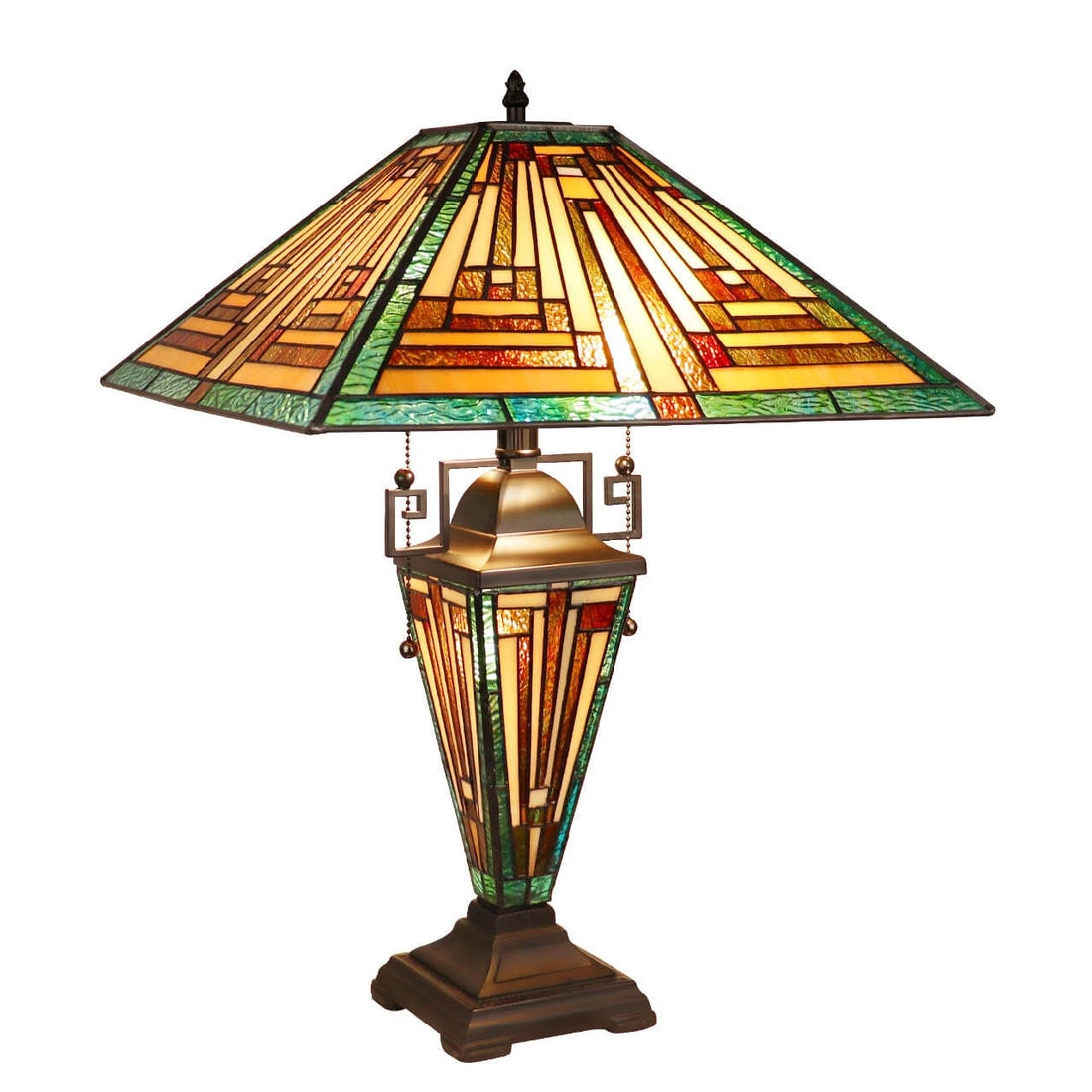 22.91" 3 light Stained Glass Mission Table Lamp - 2