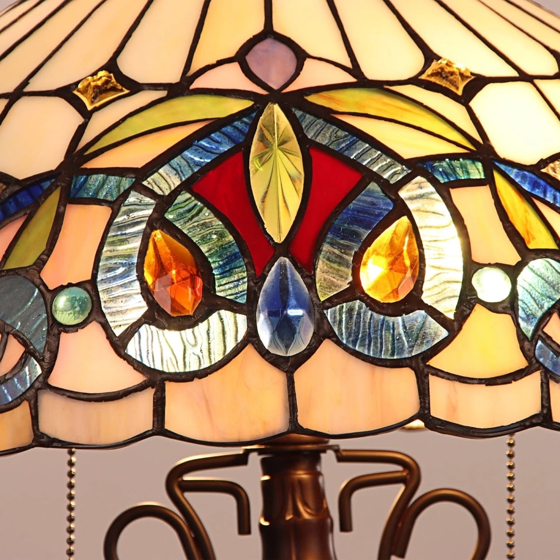 23.23" Stained Glass Lit Base Table Lamp - 3