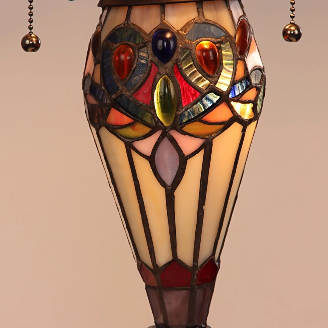 23.23" Stained Glass Lit Base Table Lamp - 4