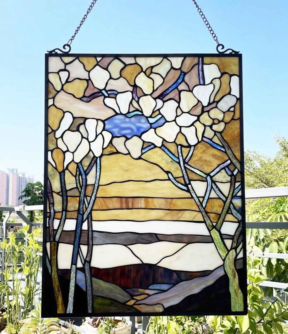 25" Stained Glass Window Hanging Panel Suncatcher - 4