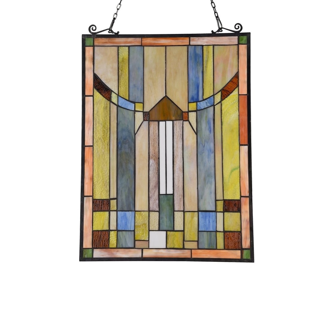 24.5" Mission Style Stained Glass Window Hanging Panel Suncatcher - 2