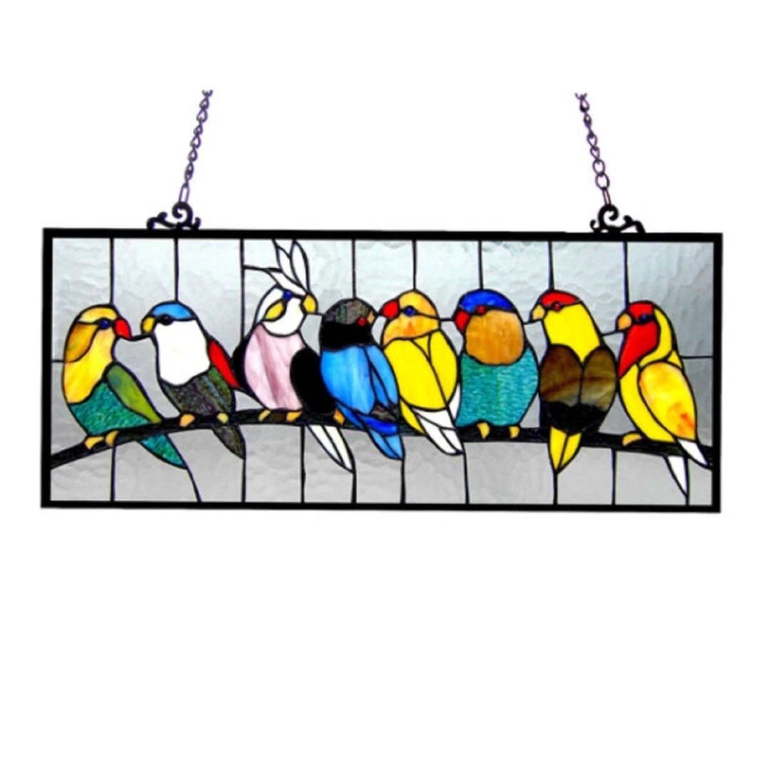25.5" Stained Glass Window Hanging Panel Suncatcher - 4