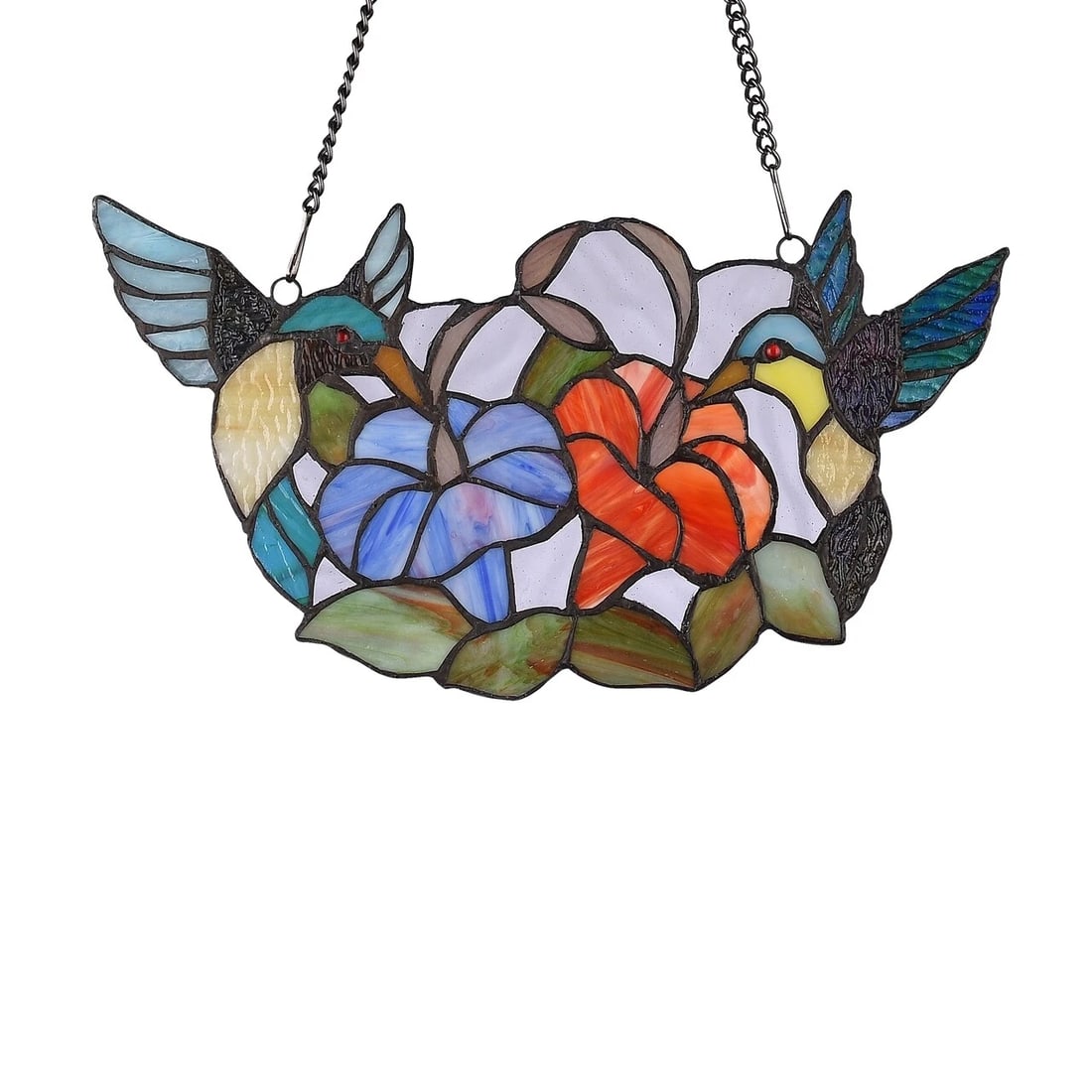 14.6 " Humming Bird Stained Glass Window Hanging Panel Suncatcher - 2