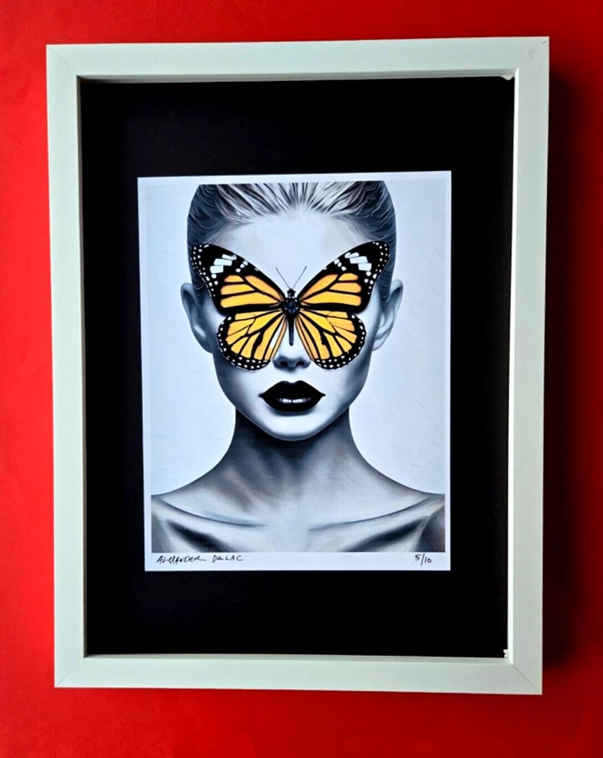 ALEXANDER DULAC MY TWO BUTTERFLIES Hand Signed Authentic Prints Ed.of 10 COA+: My art is a celebration of the grandeur and splendor of the Legends of our Time. Through my portraits, I seek to immortalize those who not only define but also inspire aspiration and luxury in our
