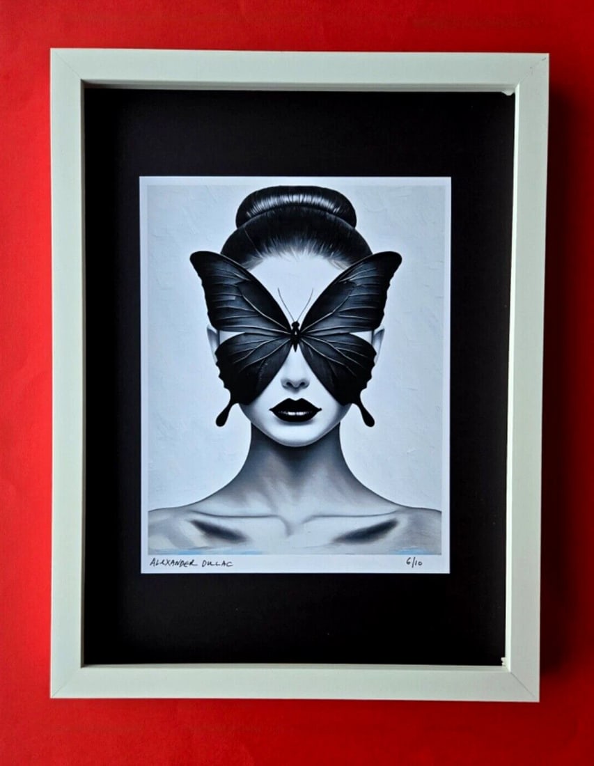ALEXANDER DULAC MY TWO BUTTERFLIES Hand Signed Authentic Prints Ed.of 10 COA+ - 2