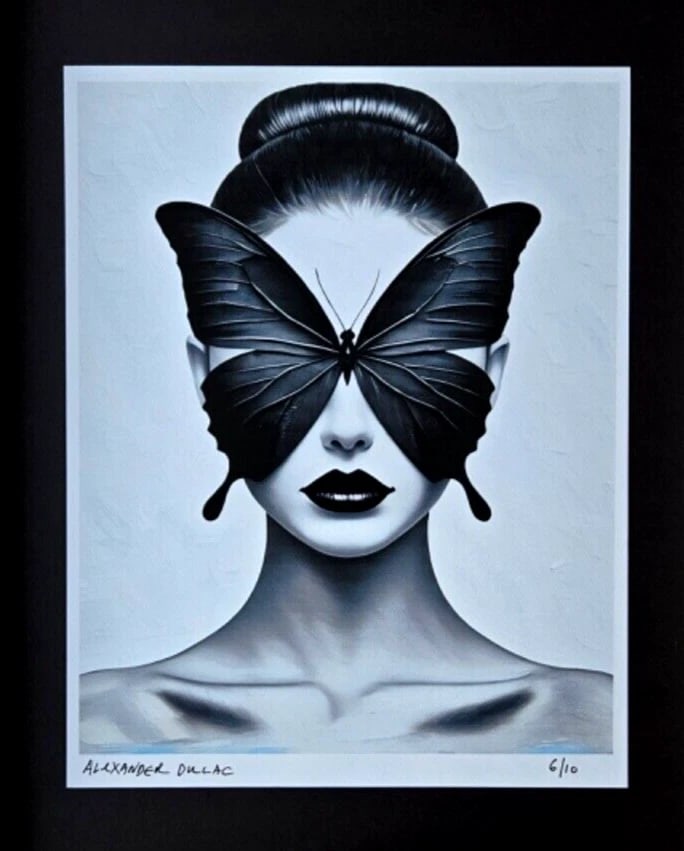 ALEXANDER DULAC MY TWO BUTTERFLIES Hand Signed Authentic Prints Ed.of 10 COA+ - 4