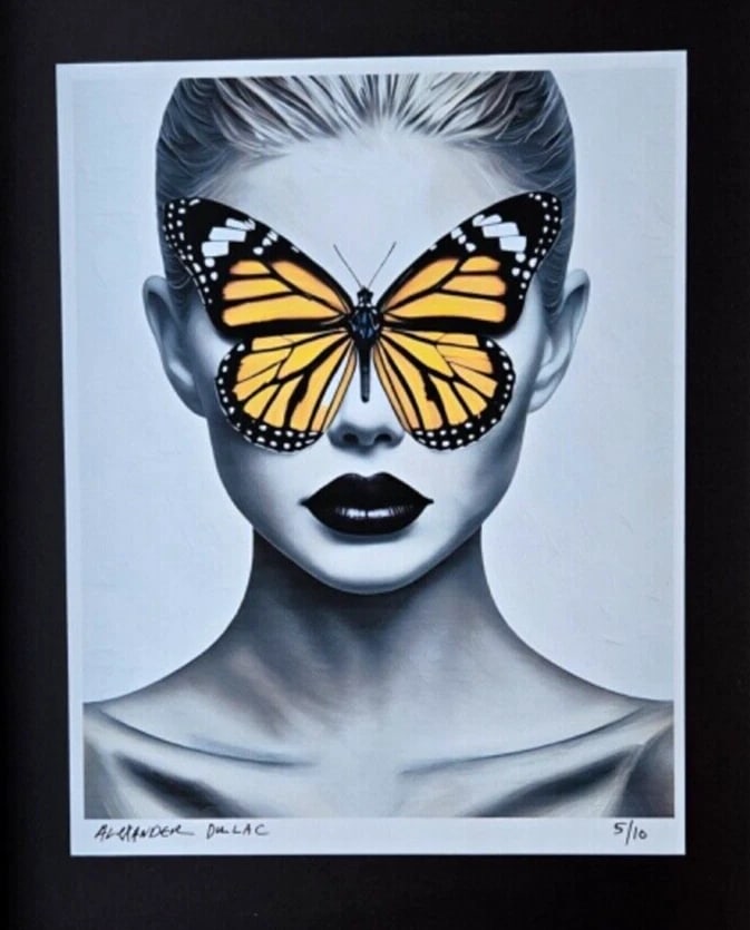 ALEXANDER DULAC MY TWO BUTTERFLIES Hand Signed Authentic Prints Ed.of 10 COA+ - 5