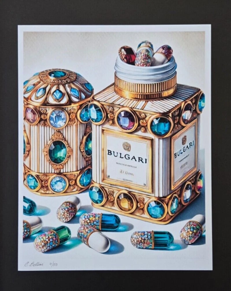CHIARA BELLINI + BULGARI COMFORT PILLS Hand Signed Authentic Giclee LtdEd COA - 2