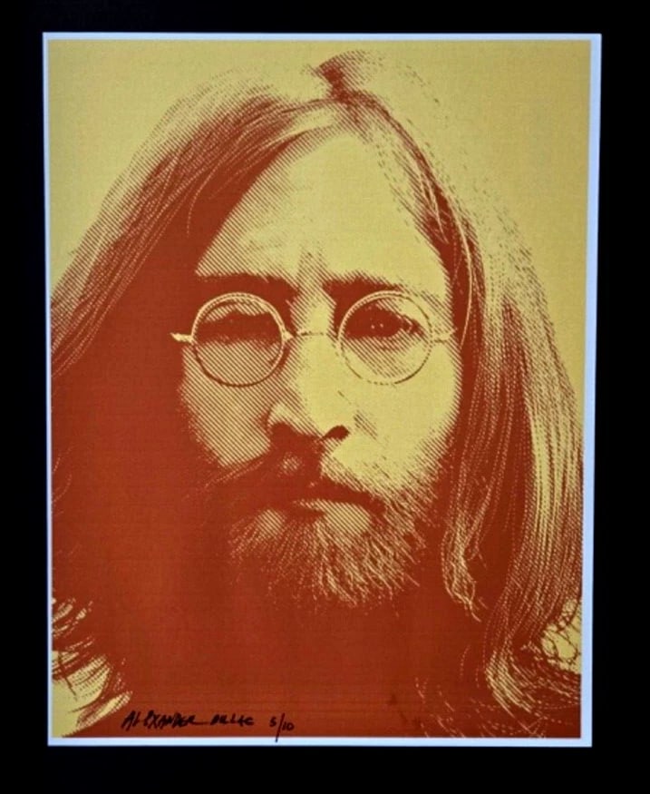 ALEXANDER DULAC | JOHN LENNON Hand Signed Authentic Print Ed.of 10 COA - 3