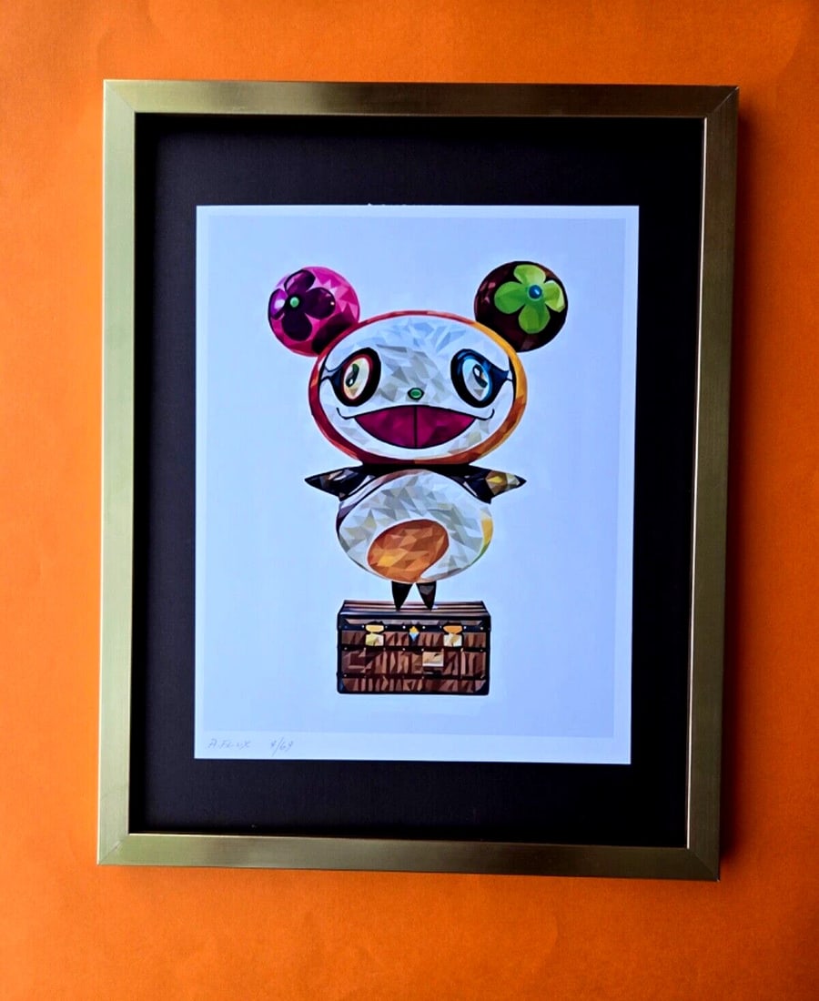 AIDAN FLUX Hand Signed Authentic Print 14x11in. Framed "Murakami World" | COA: This is a one-of-a-kind Hand Signed Authentic Giclee by AIDAN FLUX. From his Series "Icons" The artist has created a stunning piece of art that features a powerful message about women's empowerment. T