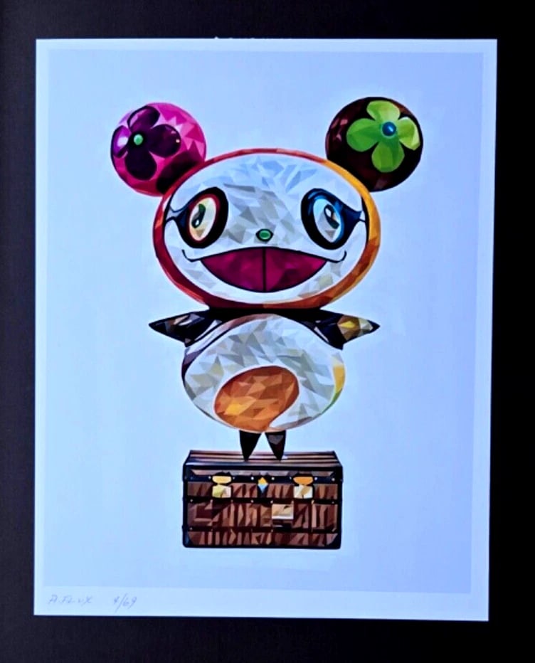 AIDAN FLUX Hand Signed Authentic Print 14x11in. Framed "Murakami World" | COA - 3
