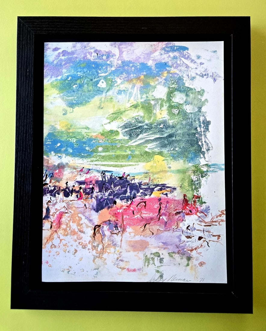 LeRoy Neiman "The English Hunt" Signed Pop Art Print Framed: Beautiful and Scarce Original 1991 Print After Leroy Neiman " The English Hunt " Signed on the Plate This piece is mounted on a 11 x 14 in. black acid free premium black board. Framed covers an area o