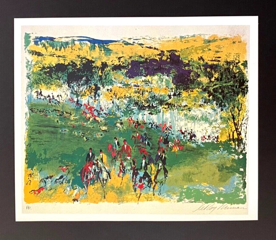 LeRoy Neiman " Fox Hunt " Signed Pop Art Mounted and Framed - 2