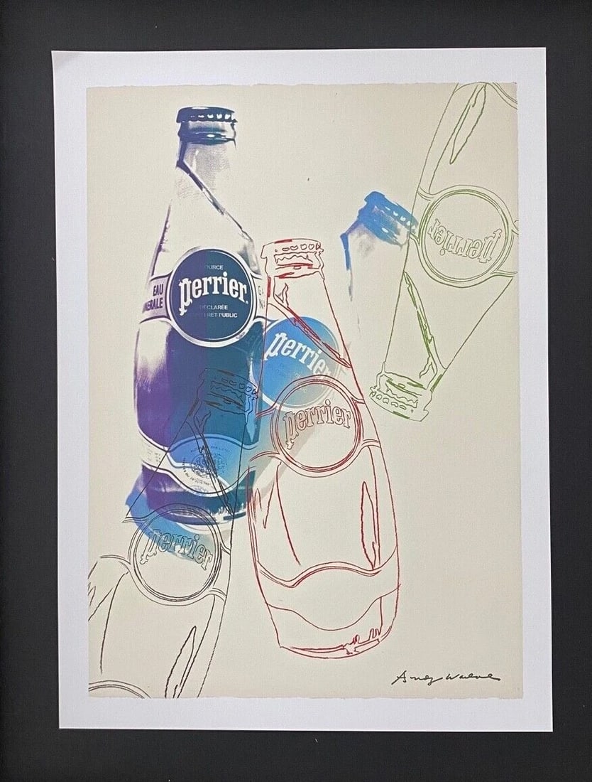 ANDY WARHOL | PERRIER ADVERTISING SIGNED VINTAGE PRINT | MOUNTED AND FRAMED! - 2