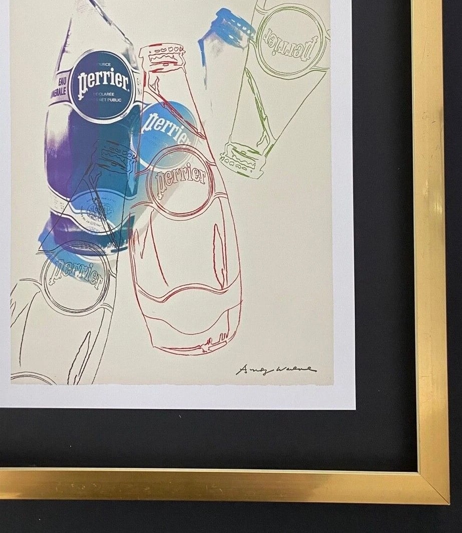 ANDY WARHOL | PERRIER ADVERTISING SIGNED VINTAGE PRINT | MOUNTED AND FRAMED! - 3