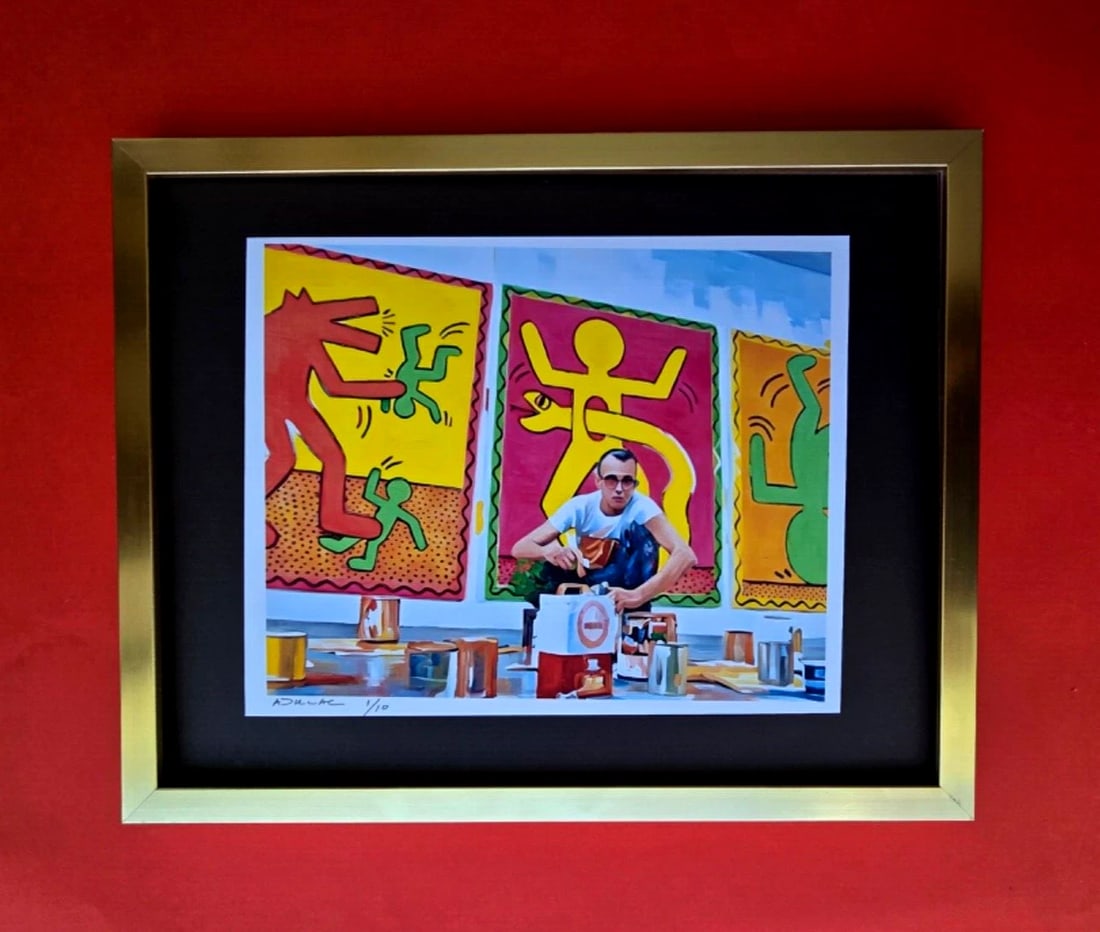 ALEXANDER DULAC | KEITH HARING Hand Signed Authentic Print Edition of 10 | COA: My art is a celebration of the grandeur and splendor of the Legends of our Time. Through my portraits, I seek to immortalize those who not only define but also inspire aspiration and luxury in our