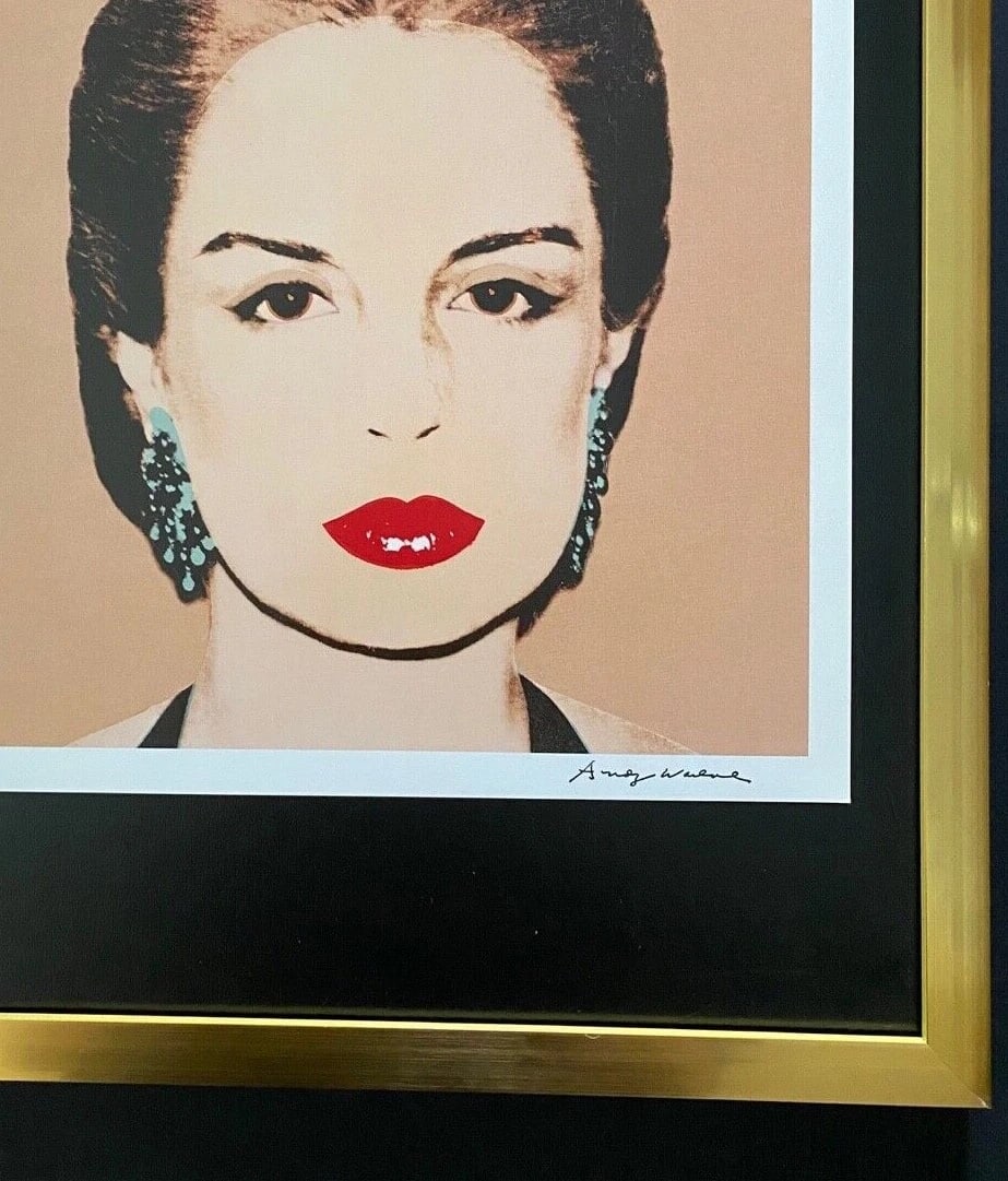 Andy Warhol | Vintage 1984 Carolina Herrera Print Signed | Mounted and Framed - 3