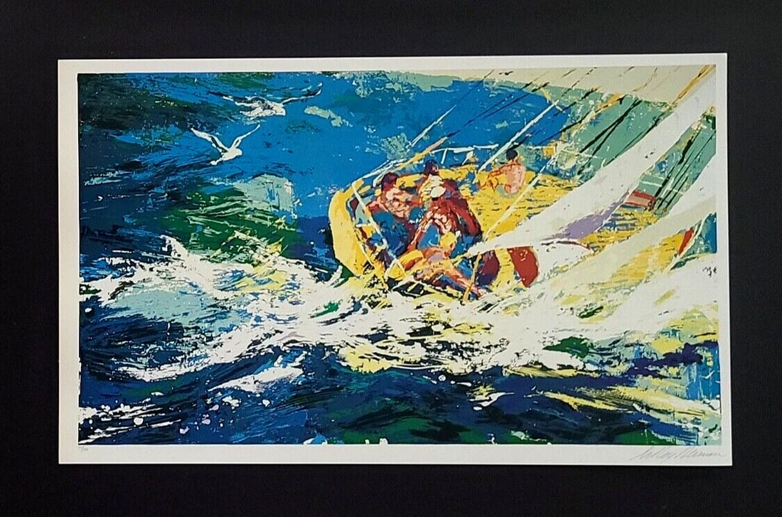 LeRoy Neiman " SAILING " Signed Pop Art Mounted and Framed in New 11x14! - 2