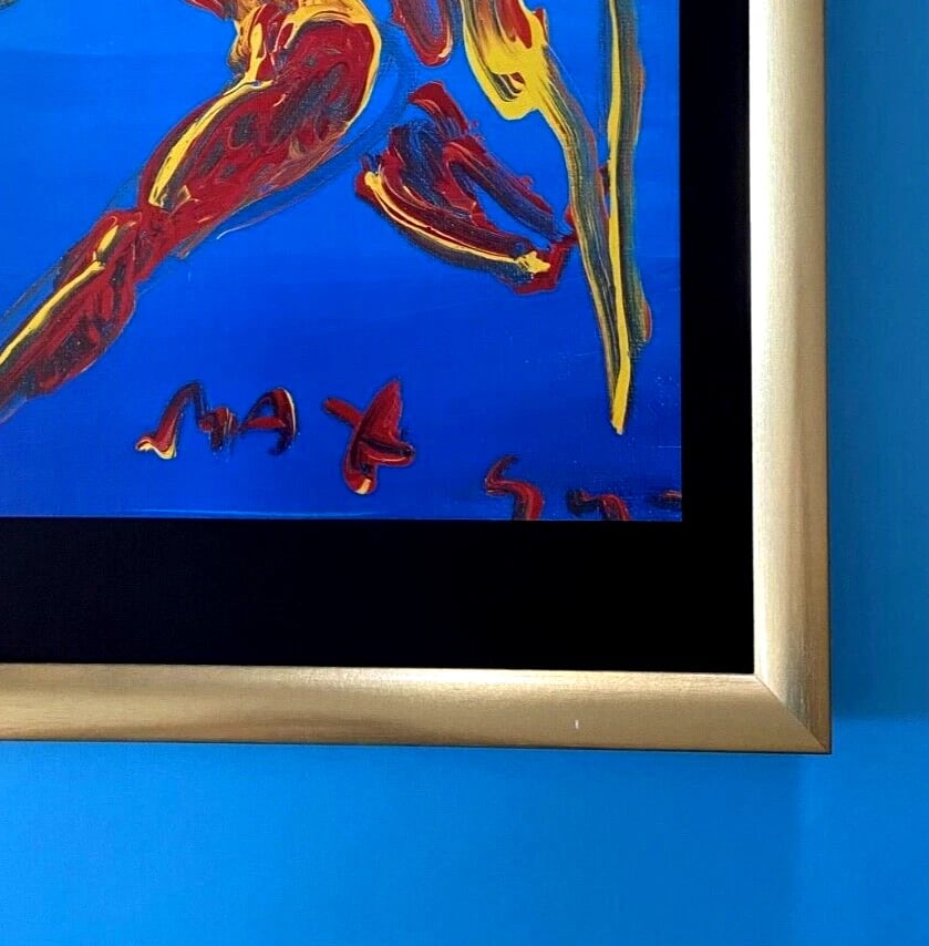 Peter Max | Angel Vintage Print Signed | Framed Large 16x12in. Gold Pop Art! - 3