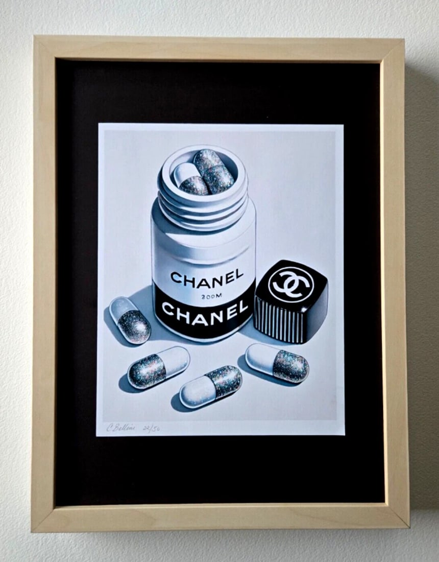 Chiara Bellini + "Chanel Comfort Pills" Original Hand Signed Print Only 50 COA (1 of 4)