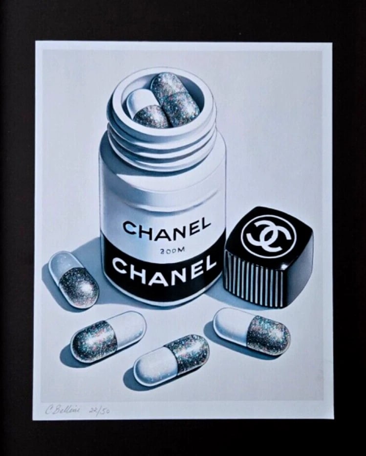 Chiara Bellini + "Chanel Comfort Pills" Original Hand Signed Print Only 50 COA - 2