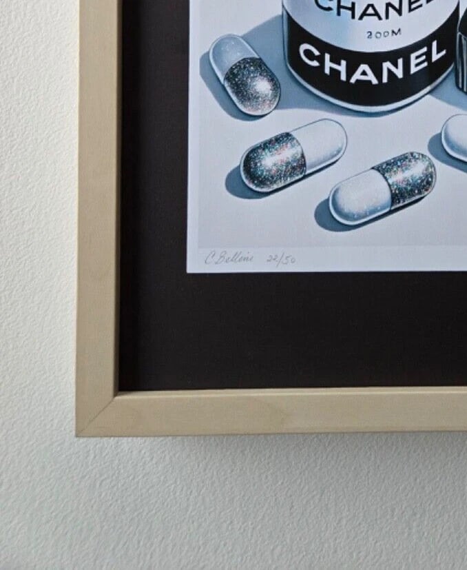Chiara Bellini + "Chanel Comfort Pills" Original Hand Signed Print Only 50 COA - 3