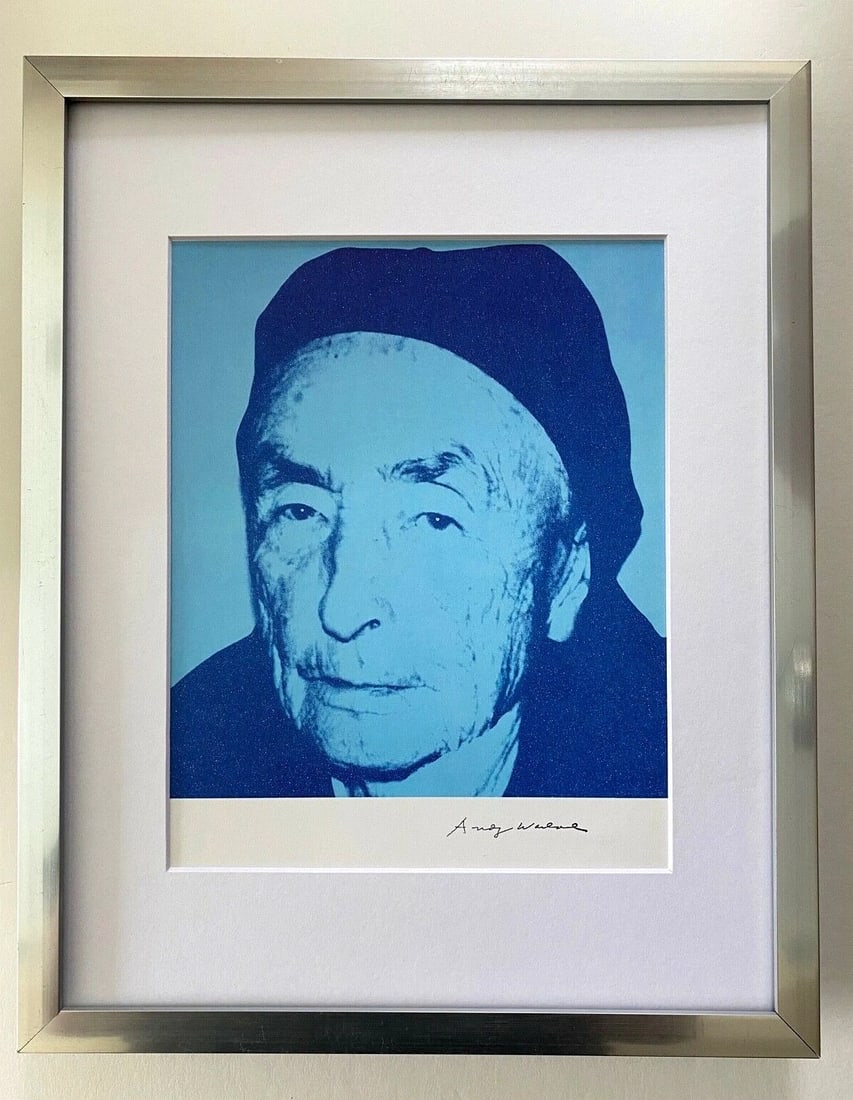 ANDY WARHOL | GEORGIA O'KEEFFE SIGNED VINTAGE PRINT | MATTED AND FRAMED: ANDY WARHOL GEORGIA O'KEEFFE 1980'S VINTAGE PRINT SIGNED IN INK ANDY WARHOL HIGH QUALITY PLATE MEASURE IS ABOUT 10X8 IN VERY GOOD CONDITION WITH EXPECTED HANDLING, CREASING AND TONING FOR A VINTAGE