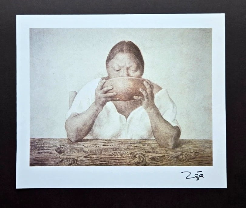Francisco Zuniga Vintage 1990 Print Framed 16x12" – Facsimile Signed Artwork - 2