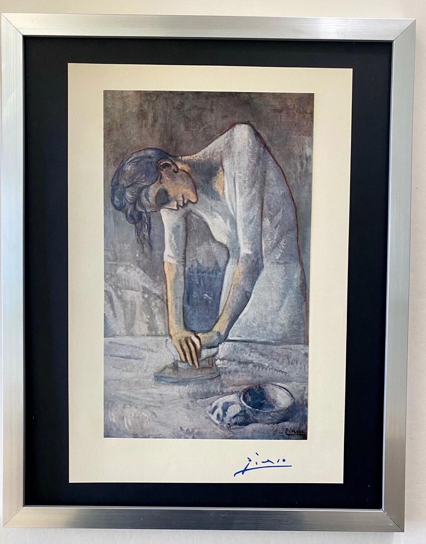 PABLO PICASSO+ ORIGINAL 1954 + SIGNED + HAND TIPPED COLOR PLATE FRAMED + (1 of 2)