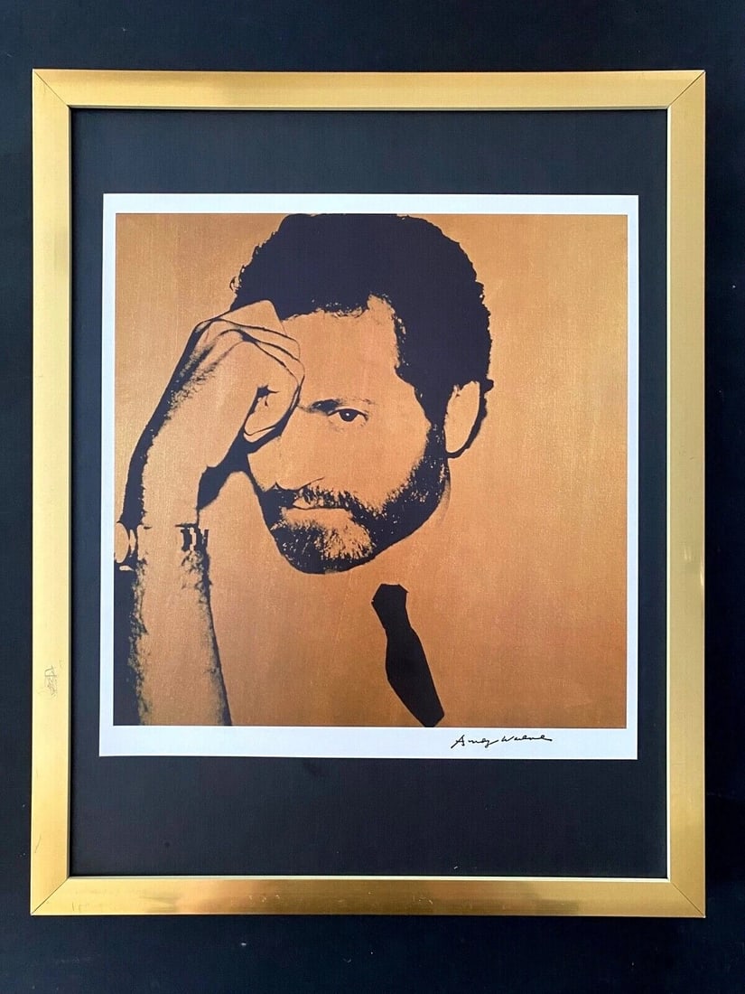 ANDY WARHOL x GIANNI VERSACE ICONIC VINTAGE PRINT – SIGNED MOUNTED & FRAMED!: Up for Auction this Beautiful and Scarce Vintage 1984 Offset Lithograph after Andy Warhol "Gianni Versace" Facsimile Signature in ink Art Print is about 10 X 9 1/2 in. This piece is mounted on a 11 x 