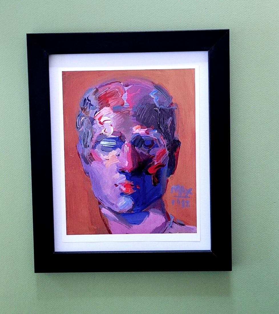PETER MAX + BEAUTIFUL + POP ART PLATE SIGNED VINTAGE PRINT + NEW BLACK FRAME: We have for Sale this Vintage Print After PETER MAX AWESOME PRINT ON GLOSSY PAPER SIGNED ON THE PLATE FULL OF COLOR PRINT SIZE OF THE PRINT IS ABOUT : 7 X 5 in FRAME COVERS AN AREA OVER 11 X 9 in MOUN