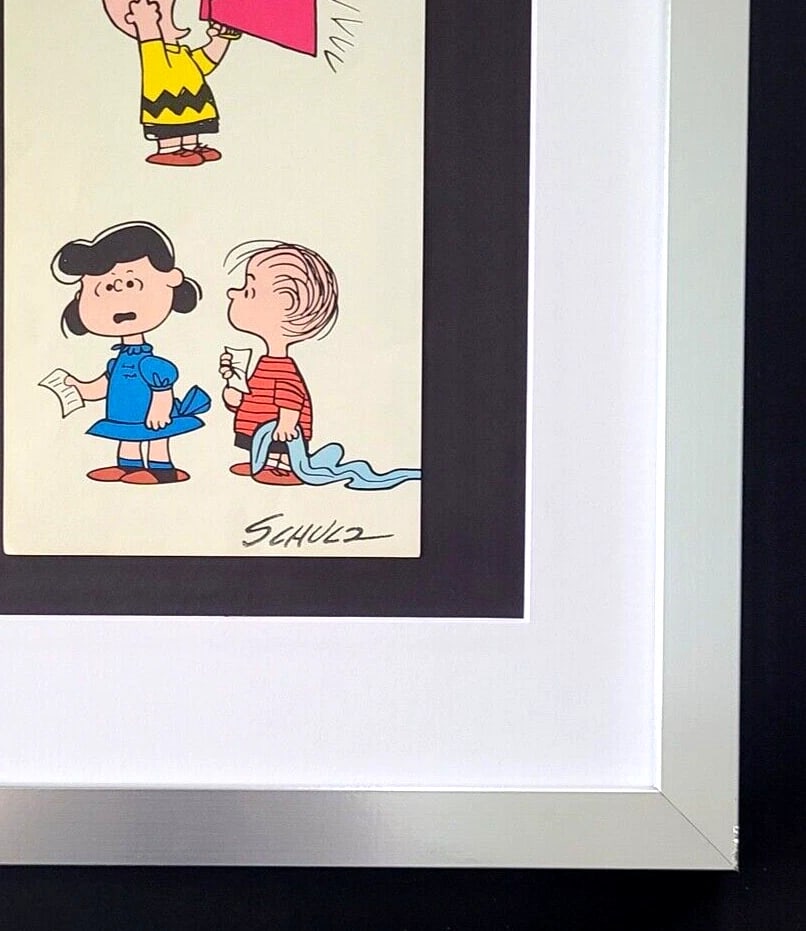Charles Schulz Snoopy Peanuts Signed 1968 Christmas Cartoon Framed - 2