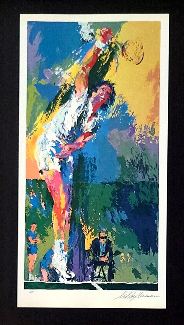 LEROY NEIMAN + TENNIS + CIRCA 1990'S + SIGNED PRINT FRAMED - 2