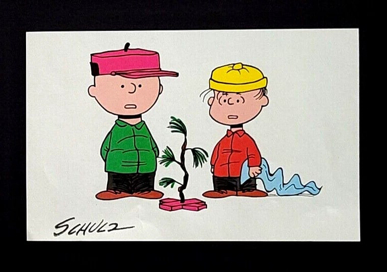 Charles Schulz Snoopy Peanuts Signed 1968 Christmas Print Framed - 2