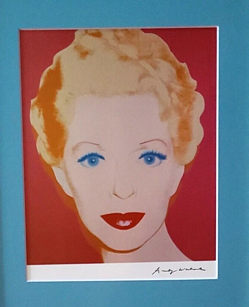 ANDY WARHOL + STUNNING 1980's SIGNED + LANA TURNER + PRINT MATTED & FRAMED - 2