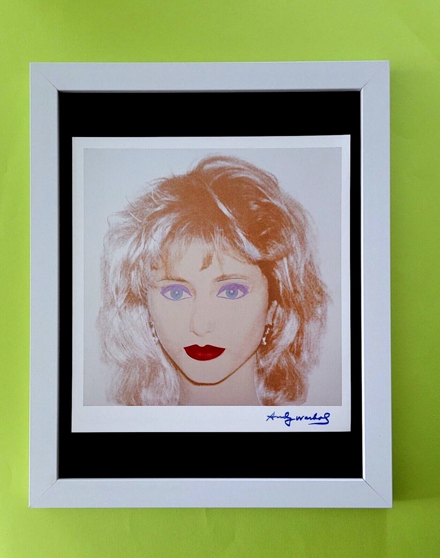 ANDY WARHOL + 1984 SIGNED MARIE-CHANTAL MILLER + POP ART + MOUNTED AND FRAMED: This is a Beautiful and Scarce 1984 Print by Andy Warhol " MARIE CHANTAL MILLER " FACSIMILE SIGNED IN INK Printed in Glossy Paper after the Iconic Artwork made by Mr. Warhol Mounted in an acid free