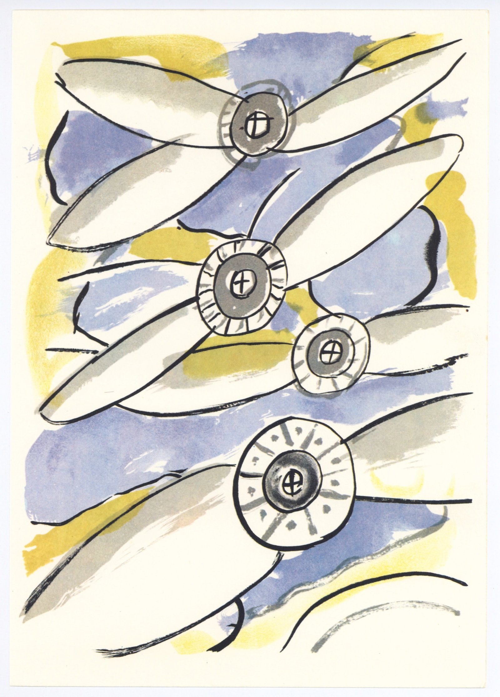 Fernand Leger "Mes Voyages": Medium: offset lithograph (after the original). Printed on Velin bouffant paper from the Papeteries de Hauteville and published by Edito-Service Geneve in 1980. This reproduces one of the original