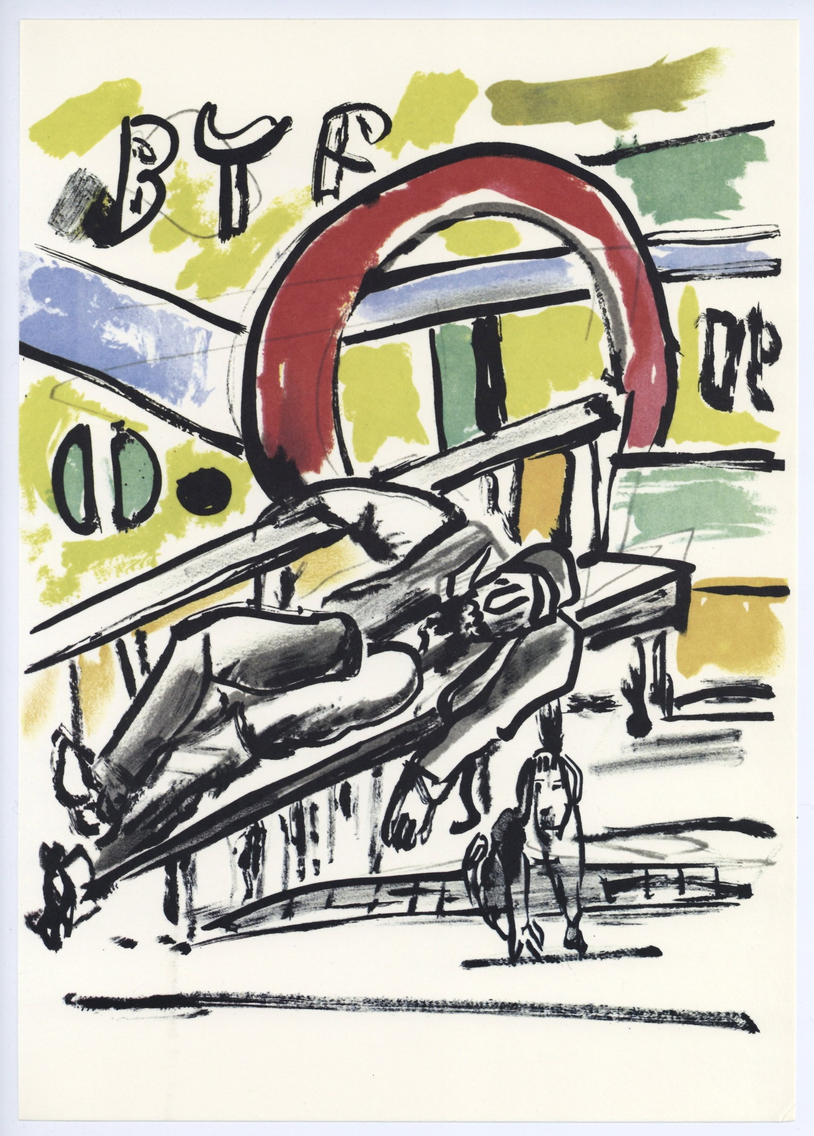 Fernand Leger "Mes Voyages": Medium: offset lithograph (after the original). Printed on Velin bouffant paper from the Papeteries de Hauteville and published by Edito-Service Geneve in 1980. This reproduces one of the original Fer