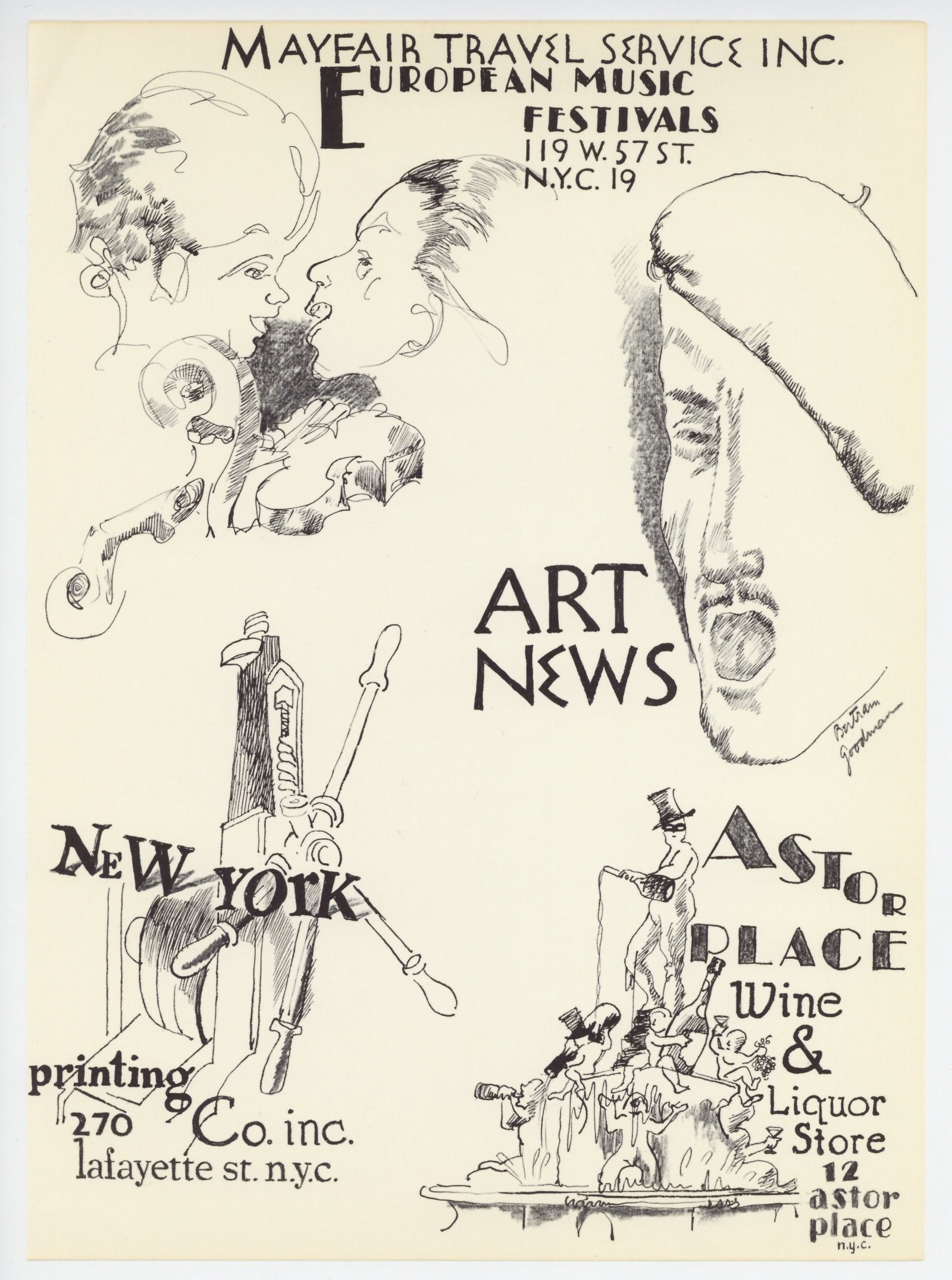 Bertram Goodman original lithograph: Medium: original lithograph. This lithograph was printed in 1957 for the "Improvisations" portfolio, published by the Artists Equity Association of New York on the occasion of the 1957 Spring